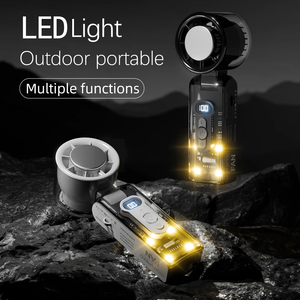 Ventilador de Mano Recargable de Alta Velocidad con Luz LED, Pantalla LED, Plegable, Ventilador Personal de Refrigeración para el Hogar y la Oficina - Product Image 4