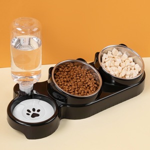 Station d'alimentation pour animaux de compagnie Wangmiao Little Shopkeeper avec bouteille d'eau et deux gamelles pour chats, système d'alimentation automatique en plastique - Product Image 1