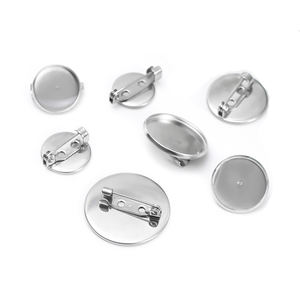 Base de <span class=keywords><strong>broche</strong></span> en acier inoxydable,style cabochon,plateau vide pour <span class=keywords><strong>camée</strong></span> avec fermoir à épingle,pour la fabrication de <span class=keywords><strong>bijoux</strong></span> - Product Image 3