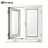 Ventana Abatible de PVC de Alta Calidad, Resistente a Huracanes, con Doble Vidrio Templado, a Prueba de Tormentas y Eficiente Energéticamente