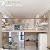 Rampe d'escalier moderne en fer forgé, garde-corps en bois massif pour balcon domestique, décoration créative pour grenier, balustrade intérieure