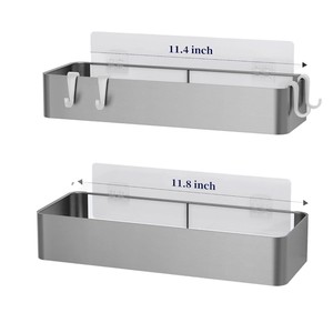 Bathroom <b>Shelf</b> Set <b>Wall</b> Mounted 50X30CM 2 Tier Rectangle Durable Storage For Toiletries - Product Image 5