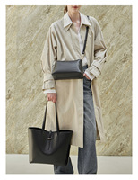 Sac fourre-tout en cuir véritable, nouveau, simple, spacieux, sac à bandoulière, sac à main décontracté de luxe léger, sacoche pour femme, fermeture éclair, urbain