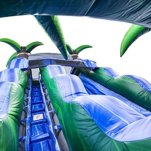 Grand toboggan aquatique gonflable en PVC bleu Magic avec châteaux gonflables pour jardins publics et aéroports - Product Image 4
