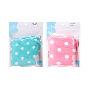 LMLTOP Serviette de séchage capillaire en polaire corail à pois, paquet individuel, épaisse et absorbante, lingette démaquillante pour le visage C0865 - Product Image 1