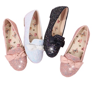 Chaussures plates de princesse à paillettes et nœud papillon pour filles, design personnalisé, pour l'extérieur, l'été, usine OEM, chaussures de fête tendance - Product Image 1