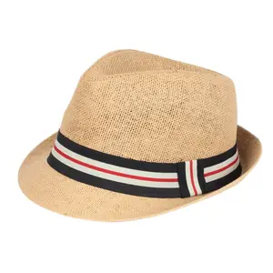 批发时尚春夏秋季女士软呢帽Trilby黑帮男女夏季沙滩纸稻草巴拿马爵士帽