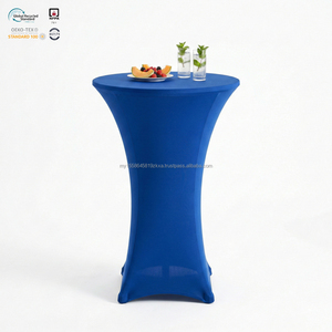 Housse de table extensible anti-rayures, imperméable, écologique, personnalisable, en spandex bleu marine de 6 pieds pour salon professionnel - Product Image 1