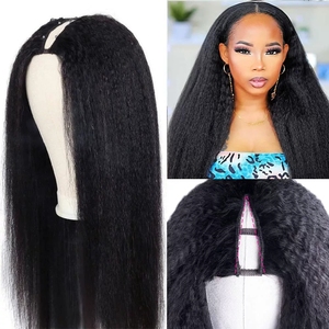 Perruque V-Part en <span class=keywords><strong>Cheveux</strong></span> Humains Pas Chère avec Clips, 100% <span class=keywords><strong>Cheveux</strong></span> Humains Brésiliens Vierges, Sans Tissage, Perruques V-Part Frisées Kinky en <span class=keywords><strong>Cheveux</strong></span> Humains - Product Image 3