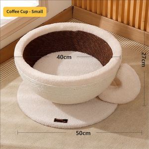 Wholesale Coffee Cup-Shaped Sisal Cat Tree Integrated Grab Board <b>Bed</b> <b>Nest</b> Large Space Design Scratch-Resistant Hemp Rope Cut - Product Image 3