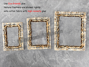 Vente en gros Cadre <span class=keywords><strong>photo</strong></span> de luxe en velours fait à la main avec plumes en métal pour fête Décoration murale de mariage Cadeau d'anniversaire Artisanat - Product Image 3