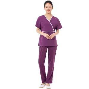 Uniforme d'infirmière d'hôpital en coton polyester bon marché robe d'infirmière blanche haut d'infirmière pour les femmes robe d'hôpital
