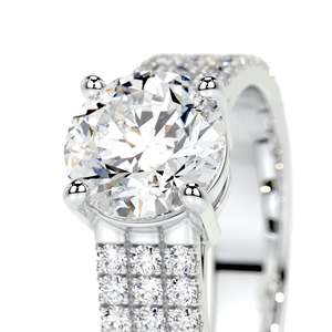 Bất 14kt au750 vàng trắng <span class=keywords><strong>Micro</strong></span> <span class=keywords><strong>Pave</strong></span> <span class=keywords><strong>3</strong></span> rows kim cương vvs D màu 1CT Vòng moissanite cvd hpht phòng thí nghiệm tạo ra Kim Cương phụ nữ nhẫn - Product Image 2