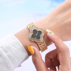 Montres pour femmes NSB25 <span class=keywords><strong>Hifive</strong></span> Vintage à quatre feuilles de trèfle en or avec diamants et quartz, montres-bracelets de luxe pour femmes, Orologio Donna - Product Image 4
