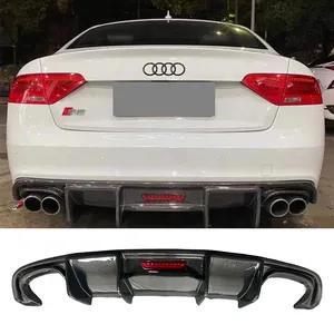 A5 S5 Met Led Licht Koolstofvezel Achterdiffuser Lip Geschikt Voor Audi A5 B8.5 S5 2012-2015 Sportstijl