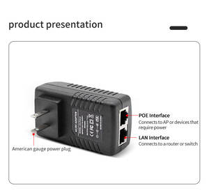 2 Rj45-Anschlüsse Nicht standard mäßiger Poe-Injektor LAN 24V 1A 50/60Hz Adapter Power Splitter Ethernet 10/100M US/UK/EU-Stecker - Product Image 6