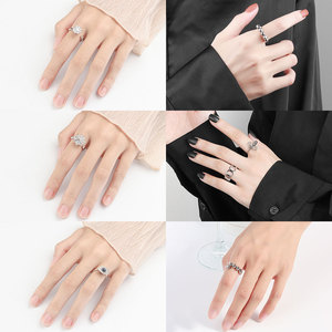 Anillos Giratorios Creativos al por Mayor de Fábrica, con Zirconia Pavé, de Cobre con Baño de Rodio, Antideslustre, Joyería Antiestrés Unisex - Product Image 2