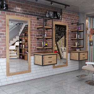 Juego de muebles de <span class=keywords><strong>barber</strong></span>ía de estilo industrial Suministros de salón de madera para centro comercial y hotel para <span class=keywords><strong>barber</strong></span>ías urbanas - Product Image 6