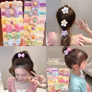 Coleteros con Lazo de Flores para Niñas, Bandas Elásticas Suaves para Uso Diario, Accesorios para el Cabello, Coleteros Coloridos con Lazo y Flor - Product Image 4