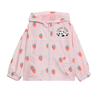 Blouson bomber en jean pour petites filles avec fermeture éclair, protection UV, respirant, en coton