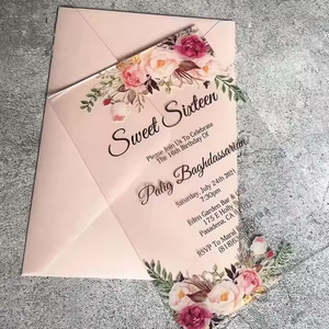 Tarjetas de cumpleaños de alta calidad, invitaciones de boda, invitaciones de acrílico de lujo para boda con caja, invitación de tarjeta de boda personalizada - Product Image 6