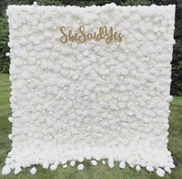 Hot Selling Wedding Stage Floral Wall Backdrop Design Artificial Silk Flower Wall