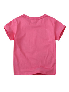 RTS felpe Casual per bambini maniche Raglan con ricami colorati con paillettes manica corta bambino <span class=keywords><strong>top</strong></span> bambina abbigliamento t-shirt - Product Image 2