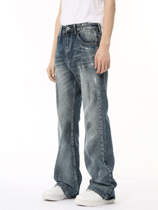 Venta al por Mayor de Jeans Anchos para Hombre, Estilo Retro con Pintura Salpicada, a la Moda - Product Image 2