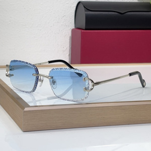 <span class=keywords><strong>Lunettes</strong></span> de soleil de luxe tendance pour femmes, protection UV400, avec logo, sans monture, coupe diamant, <span class=keywords><strong>lunettes</strong></span> de soleil pour hommes avec logo - Product Image 1