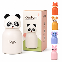 Bouteille d'eau miniature isotherme en acier inoxydable 316 de 10 oz avec couvercle, tête d'animal en silicone 3D personnalisée pour enfant, idéale pour les voyages et l'école