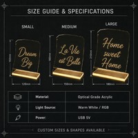 Lampe de nuit LED en acrylique avec logo personnalisé, panneau lumineux RGB, lampe de bureau, base USB, cadeau, présentoir