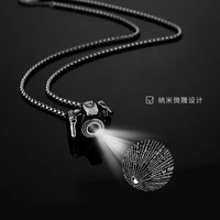 Mode Vintage En Acier Inoxydable Projection Personnalisée Caméra Cachée Pendentif Collier Pour Couple Saint Valentin Cadeau