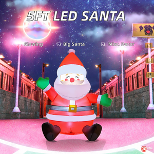 5ft prix usine grand père noël gonflable avec lumières LED vente chaude décorations de noël en plein air pour les fêtes de vacances - Product Image 3