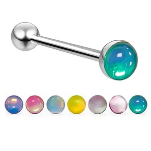Gioielli da Piercing per il Corpo Gaby in Titanio ASTM-F136 Piercing per Lingua Sfumato Multicolore con Quarzo per Matrimoni e Fidanzamenti per Bambini - Product Image 3
