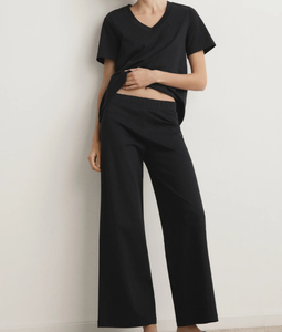 ODM Factory Pregnant Woman <strong>Maternity</strong> Pyjamas Elastic Waist Solid Breathable Soft <strong>Pajamas</strong> Sets Designer Sleepwear Women Nightwear - Product Image 1