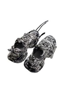 Zapatos Deportivos Cómodos para <span class=keywords><strong>Hombre</strong></span>, Talla 3XL Extra Me, Diseño Graffiti Blanco y Negro, Malla, Suela de Poliuretano y Goma, Transpirables, Estilo <span class=keywords><strong>Balenciaga</strong></span> - Product Image 3