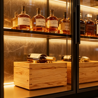 Vitrine à vin personnalisable avec porte en verre et cadre blanc, équipée d'un système de refroidissement en acier inoxydable pour hôtel et bar à domicile