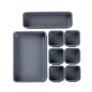 Juego de 8 bandejas organizadoras de cajones, divisores modulares entrelazables para cajones - Product Image 4