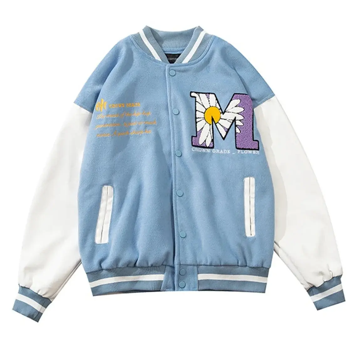 New Design Men Jackets And Coats 2021 Vintage Style Bulk Embroidered Bomber Varsity Jacket