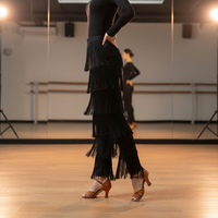 Pantalon à franges de grande taille pour la danse latine, pantalon de corrida, costume de danse jazz tango pour femmes