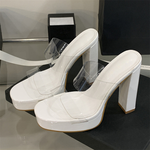 Sandales d'été 2025 confortables à talons hauts pour femmes, transparentes, pour mariages et soirées, à talon épais, antidérapantes et légères pour le printemps - Product Image 2