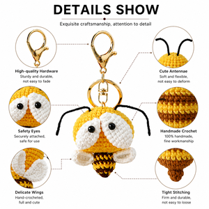 Colgante Decorativo de Abeja Tejida a Crochet, Pequeño y Lindo, Hecho a Mano - Product Image 3
