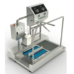 Hygiene Station Shoe Sole Cleaning hand sanitizing access control system for food processing