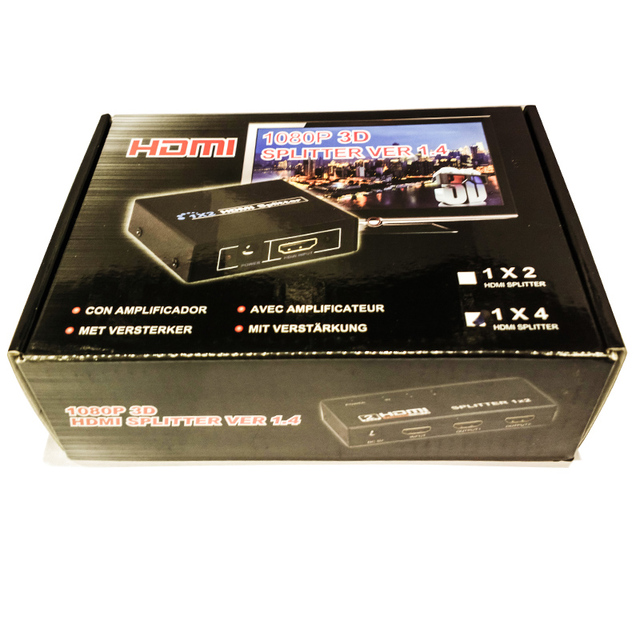 Wholesale Factory Price Full HD 3D 1080P 1 to 4 HDMI 1.4 Splitter 1x4 4 Port 4Port HDMI Video Splitter 1 in 4 Out