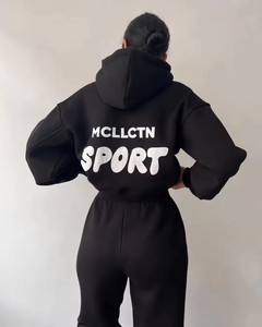 Conjunto de <span class=keywords><strong>Sudadera</strong></span> con <span class=keywords><strong>Capucha</strong></span> y Pantalones Deportivos con Logotipo Personalizado de Otoño, Traje Deportivo de Dos Piezas para Mujer, Pantalones Deportivos y <span class=keywords><strong>Sudadera</strong></span> con <span class=keywords><strong>Capucha</strong></span> - Product Image 3