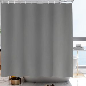 Rideau de douche gris 240x200 cm, imperméable, anti-moisissure, en tissu polyester EVA avec 16 anneaux - Product Image 5