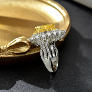 ที่กำหนดเองเพชรแหวนเจ้าสาว8A ลูกบาศก์เซอร์โคเนีย Solitaire สัญญาแต่งงานแหวนหมั้นสำหรับผู้หญิง925แหวนเงิน - Product Image 3