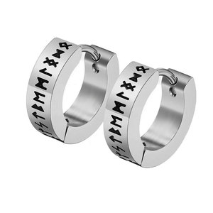 Pendientes de Aro Personalizados de Acero Inoxidable 316L, Elegantes, Impermeables, Estilo Occidental, para Hombre - Product Image 5