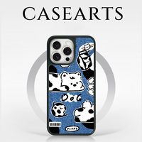 Coque de téléphone magnétique dessin animé pour Iphone16 16pro/promax 15 15promax/14Promax/14pro 14/13 13pro 12 11 coque Texture en Fiber de carbone