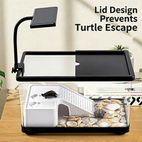 Aquarium de bureau en PET épais de qualité supérieure, pompe silencieuse, lumière LED, mini aquarium, cadeau de bureau, petit aquarium pour poissons betta